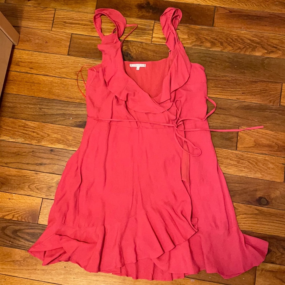 Pink wrap dress